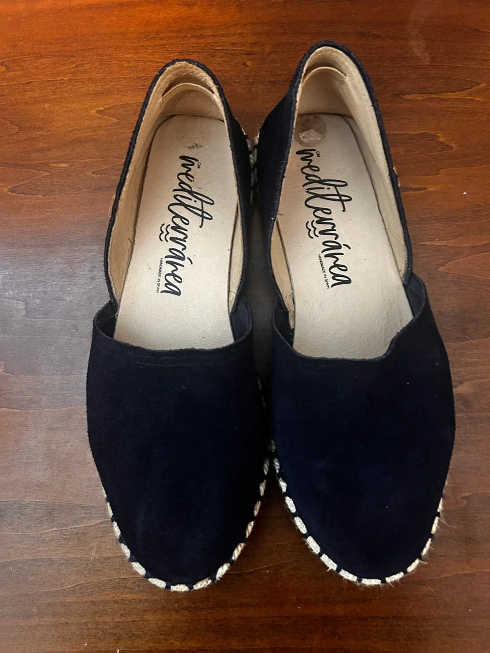 Mediterrarea hand made in Spain Navy Suede Espadrille Flats - Women's Slip-On 39